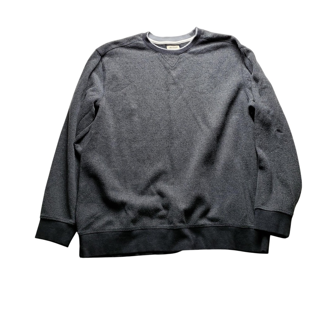 Method Mens XL Charcoal Gray Thermal Waffle Knit Crewneck Pullover Sweatshirt